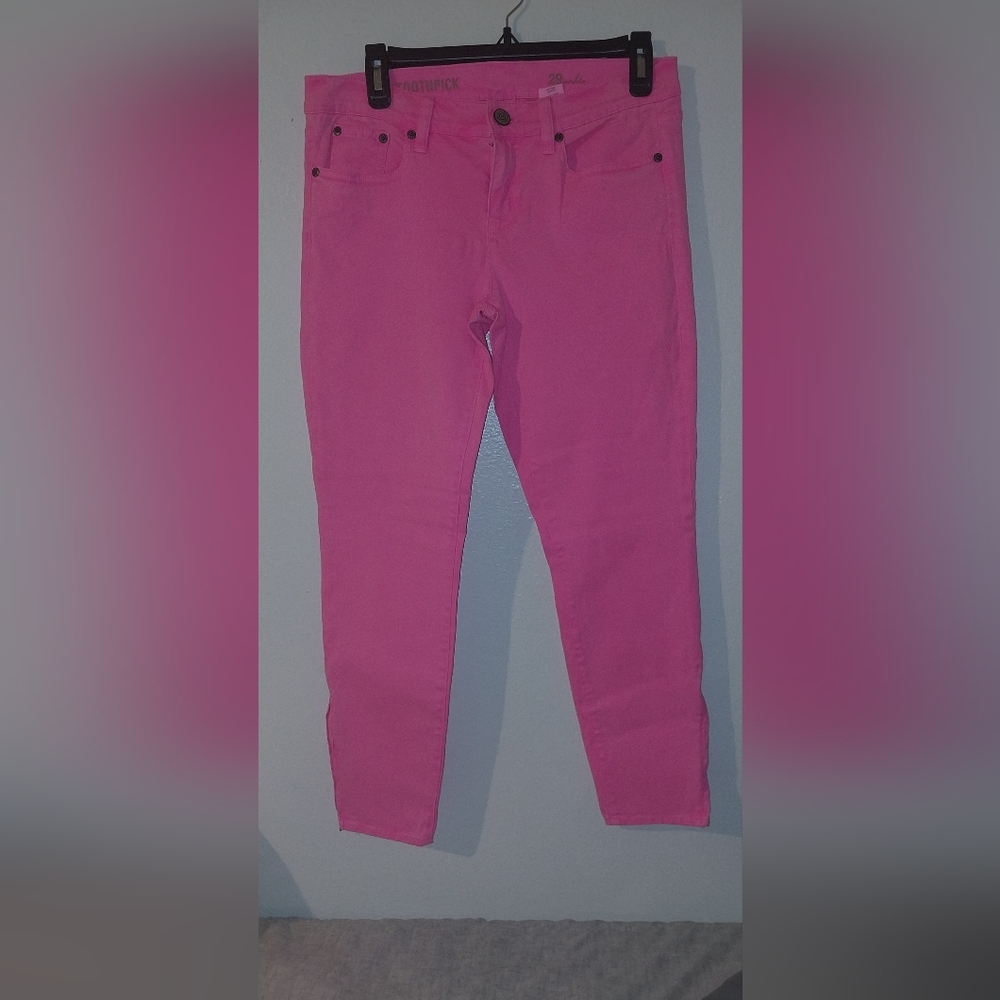 JCREW Hot pink toothpick ankle pants with Zipper